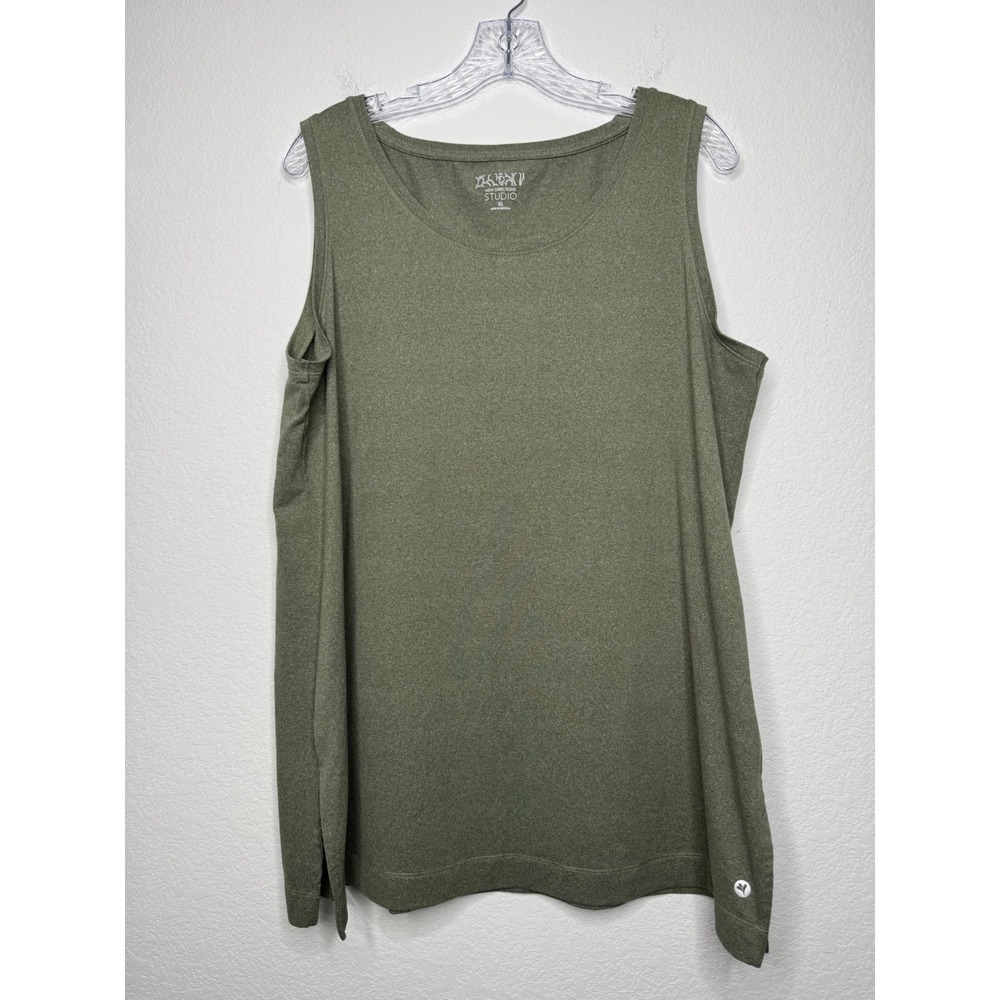 New Directions Studio Olive Green Heathered Sleeveless Tank Top Women's Size XL